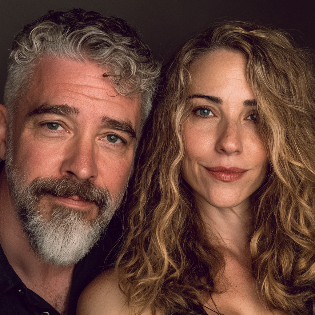 man and woman with great hair